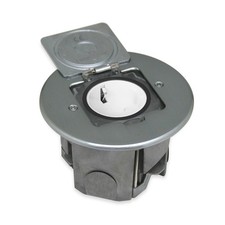 Bodensteckdose Wandsteckdose mit Steckdose VDE - IP44 Silber