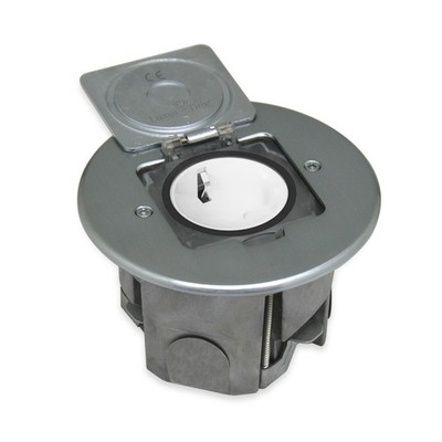 Bodensteckdose Wandsteckdose mit Steckdose VDE - IP44 Silber