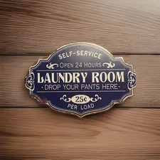 Laundry Room Wall Sign Metal Distressed Finish Drop Your Pants Creative Co op