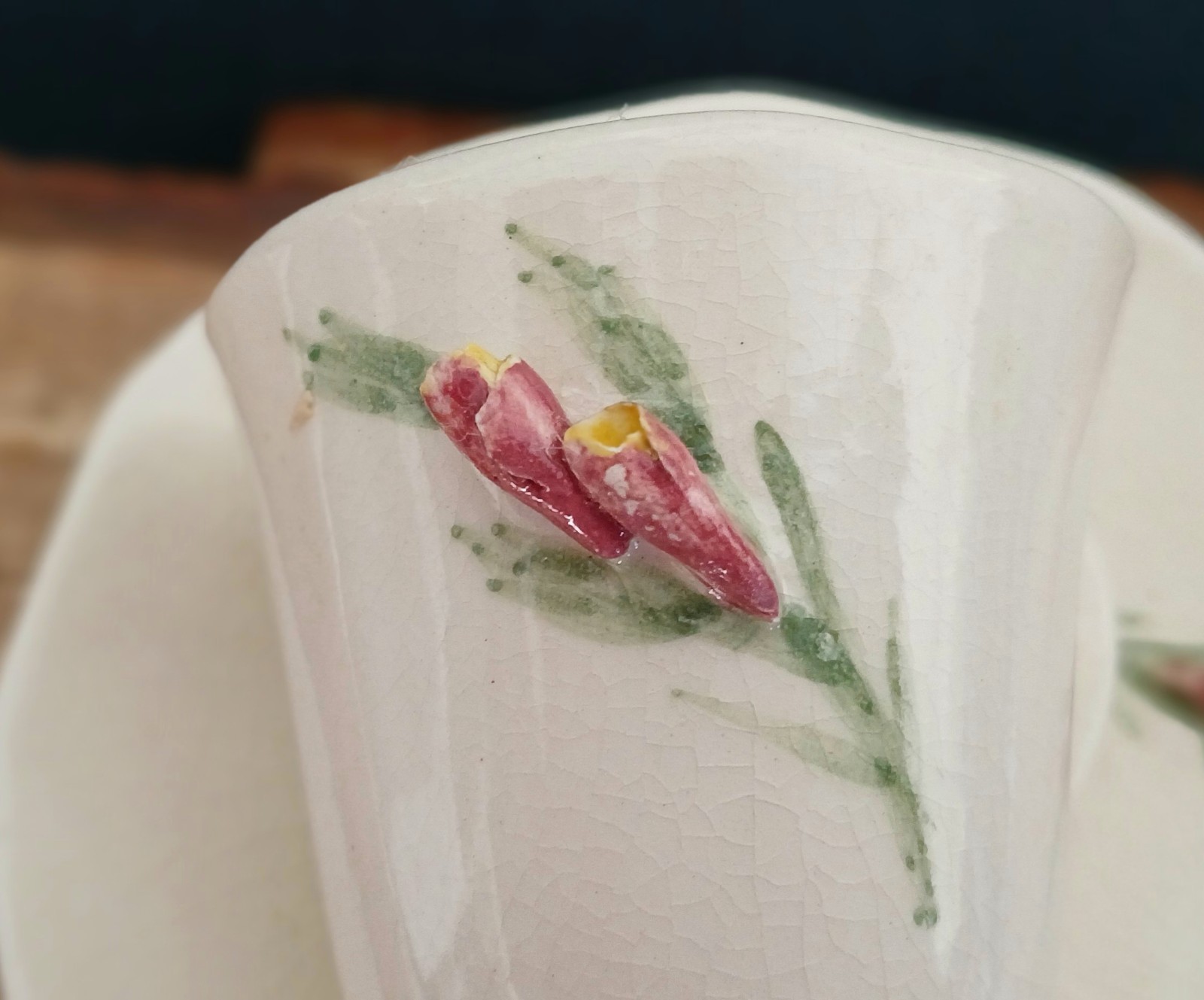 vtg handmade tea cup and saucer thumbnail 5