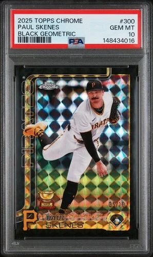 2025 Topps Chrome - Paul Skenes #300 Black Lava Refractor /10 PSA 10 POP 2