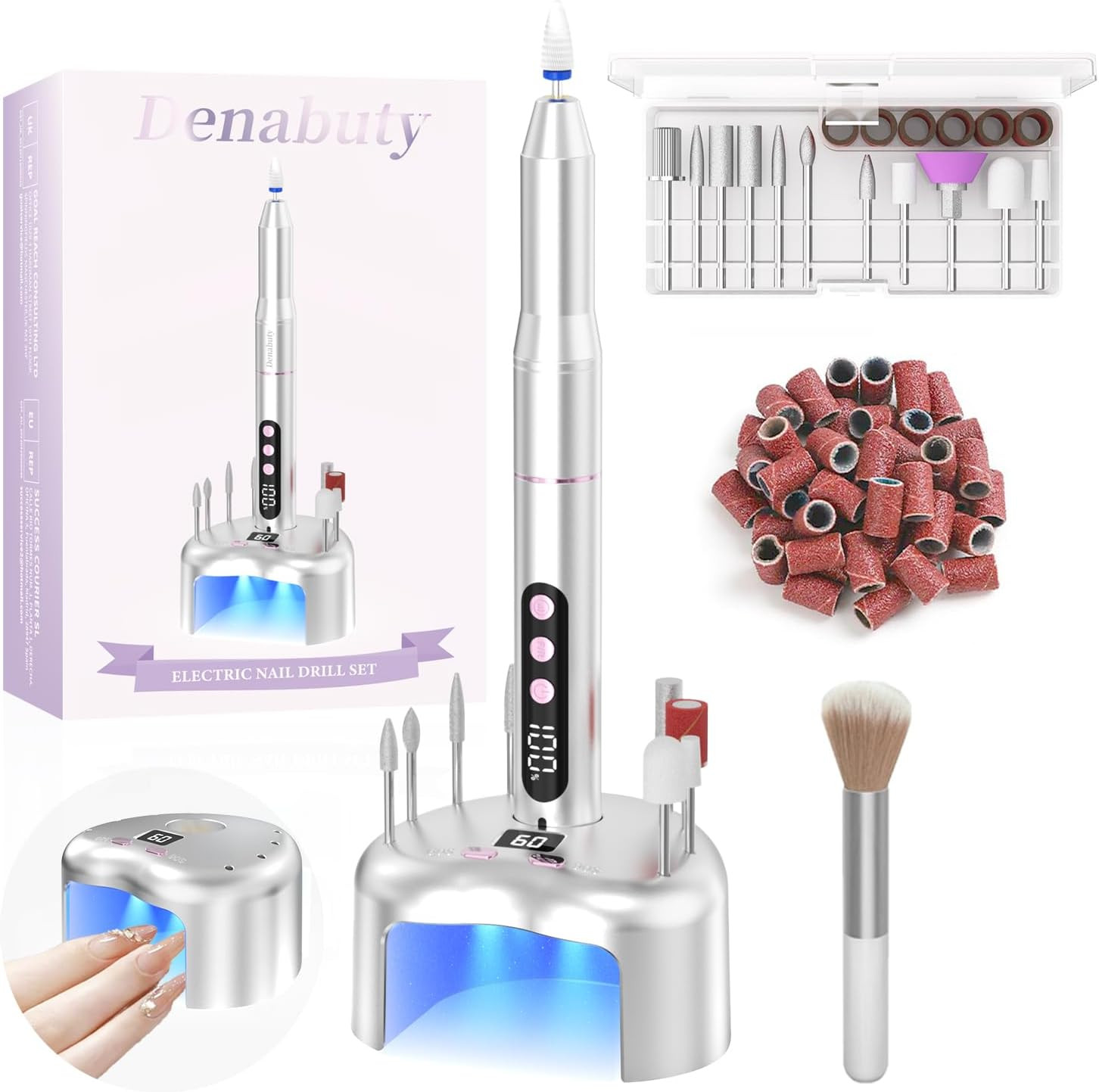 Fresa per Unghie Con Supporto, 13 in 1, Fresa in Gel 35000 Giri/Min, Lima Elettr