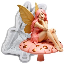 TAOXIBEI Fairy on Mushroom Silicone Mold Polymer Clay Molds for Style A
