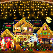 33FT Christmas Lights, 400LED Ice Lights, LED Fairy String Lights with 8 Modes