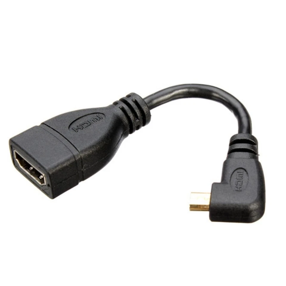 Micro HDMI Male to HDMI Female 4K60hz HDTV 90 Degree Left Angled Cable Adapter - Image 3 of 4