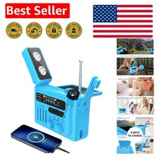 Solar Hand Crank Emergency Radio with LED Flashlight  Bluetooth Speaker