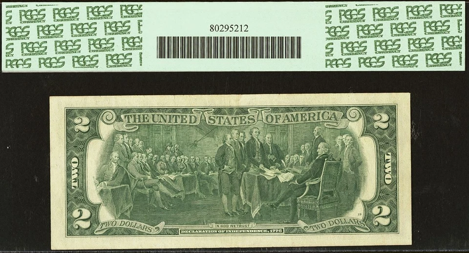 1976 $2 Federal Reserve Note PCGS 45 - Double Quad Star Serial Number 00003333* - Image 3 of 3