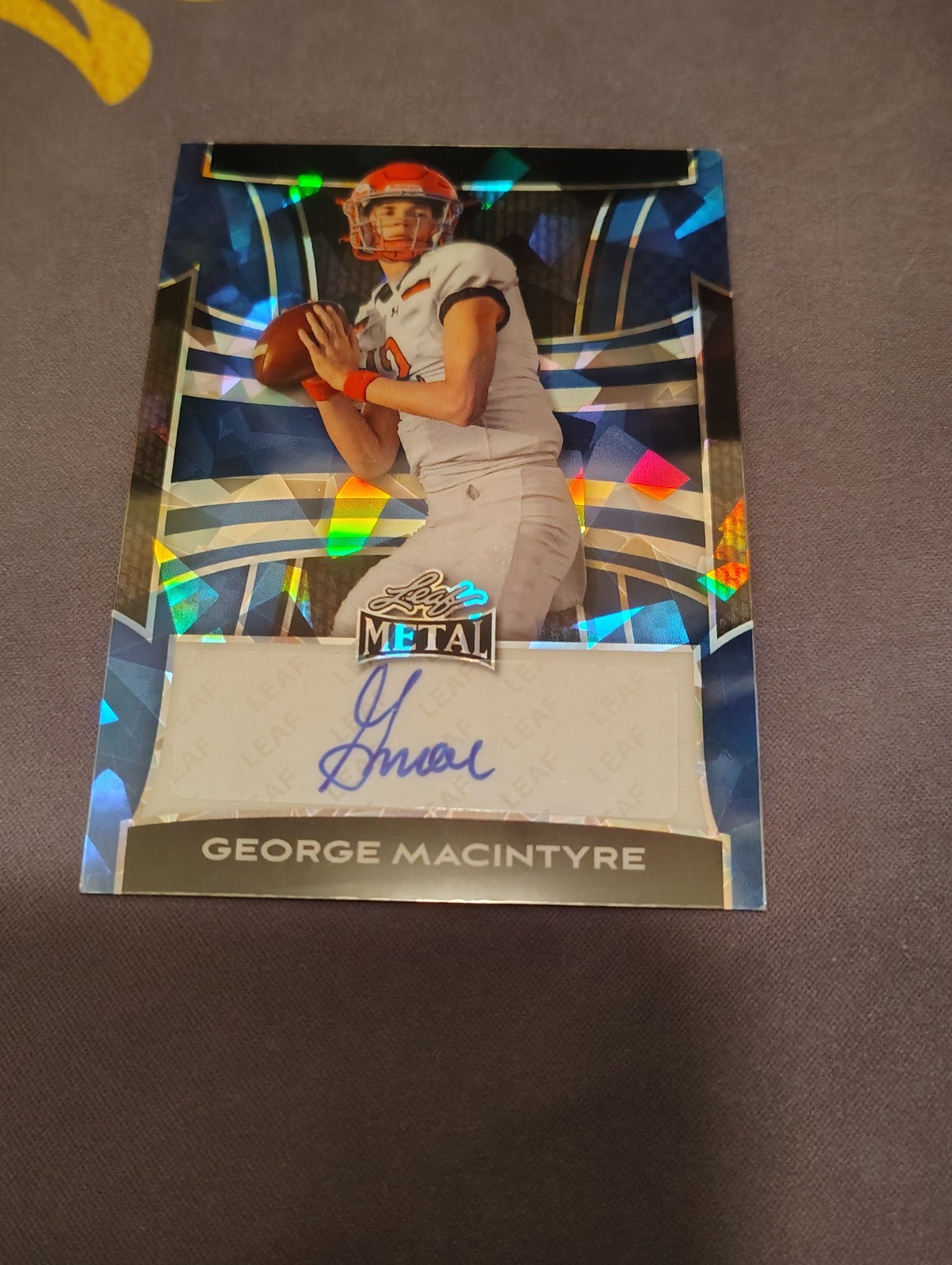 George MacIntyre 2025 Leaf Metal Blue Ice Crystal Auto /8 Tennessee Autograph 