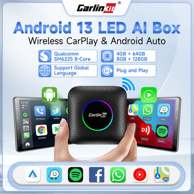 CarlinKit CarPlay TV Box Android Auto Wireless Carplay Adapter Android 13 SM6...