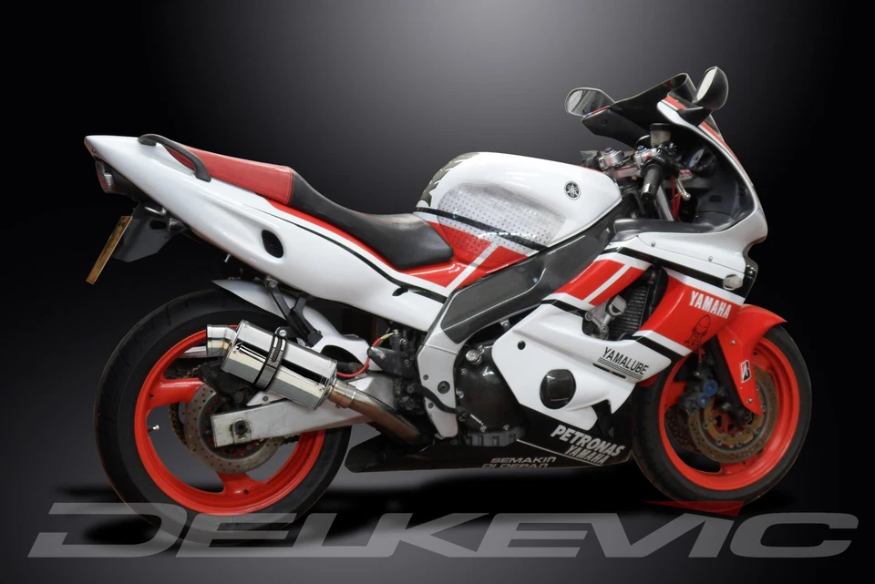 Delkevic Complete Exhaust with 9 Inch Oval Stainless Muffler to fit FZR600R - Image 4 of 4