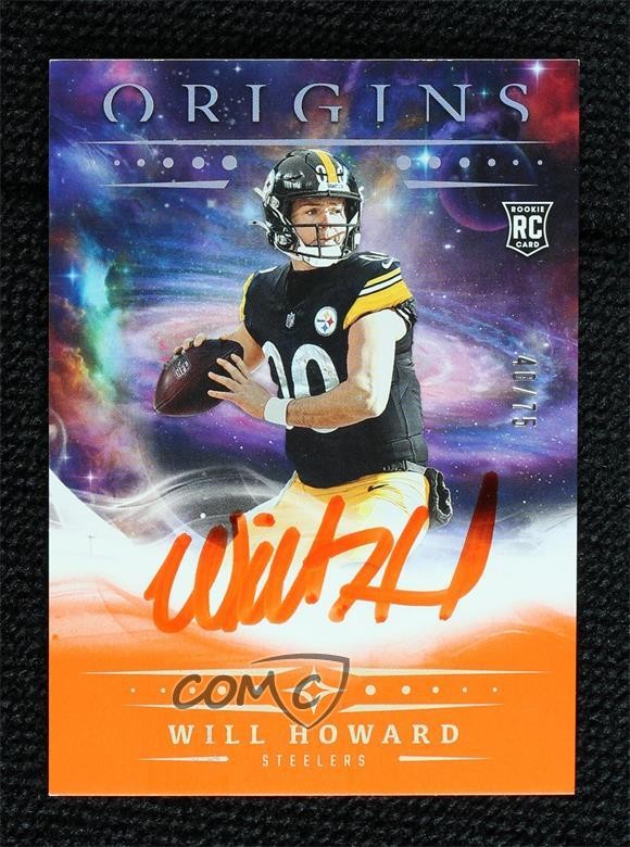 2025 Panini Origins Rookie Auto Orange 40/75 Will Howard #RA-WHO RC