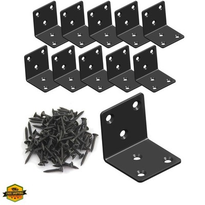 Black Stainless Steel Shelf Bracket,Joint Right Angle Bracket,L Shape Heavy D...