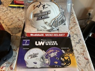 Raquel Rodriguez auto 2/25 WWE SummerSlam Minneapolis Mini Helmet Fanatics