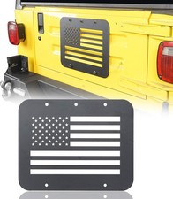 Wrangler Spare Tire Delete Plate, American Flag Tailgate Vent-Plate Cover for