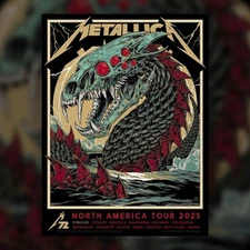 Official Metallica Syracuse 2025 Popup Poster Rhys Cooper G2U