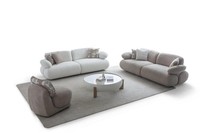 Designer Wohnzimmer Garnitur 2X 3-Sitzer Couchen Edler Sessel