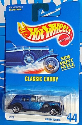 Hot Wheels Mid 1990s Mainline #44 Classic Caddy Mtflk Blue w/ 5SPs