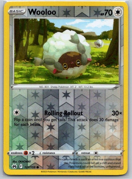 Wooloo 121/159 Common Crown Zenith Pokemon Reverse Holo Near Mint