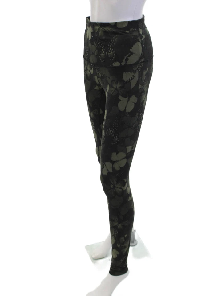 Леггинсы Lululemon женские с принтом-бабочкой средняя посадка спортивная одежда на лодыжке зеленые размер 6 - Изображение 2 из 4