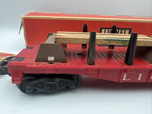 LIONEL RARE 6264 LUMBER CAR WITH ORIGINAL BOX O GAUGE POSTWAR 6511-2 - Picture 2 of 24