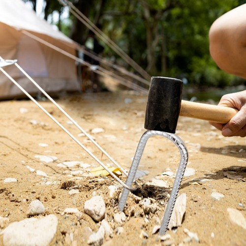 4-100 X Galvanized Rebar Stakes Heavy Duty U Hook Metal Tent Pegs Ground Anchor - Picture 6 of 32