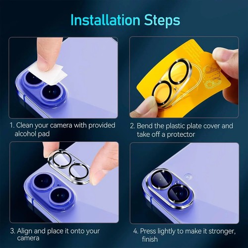 4PCS Camera Lens Cover Protector for iPhone 16 Plus Pro Max Tempered Glass AUS - Picture 5 of 7