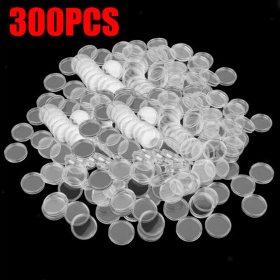 Lots 19mm Clear Round Capsules Coin Box Plastic Holder Case Storage Container