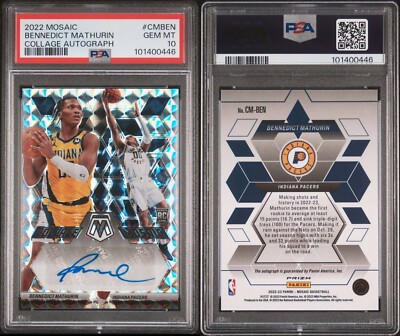 2022 Panini Mosaic BENNEDICT MATHURIN Collage Autograph PSA 10 