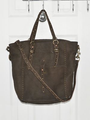 Liebeskind Alida Waxy Nubuck Leather Bag NWOT missing front buckle Dark Brown