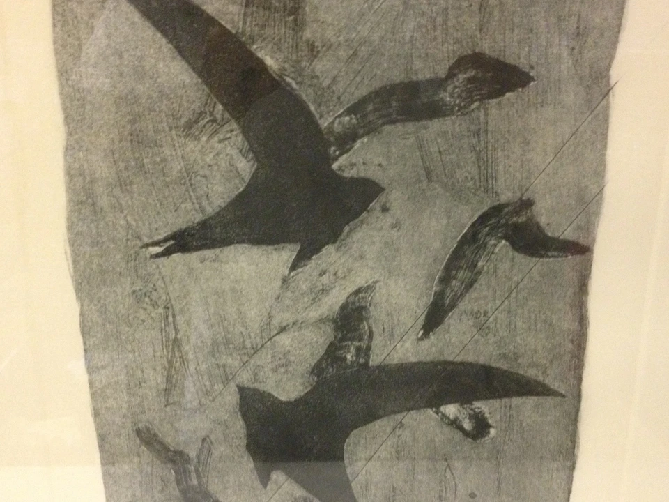 复古 Georges Braque 平版画 飞行中的鸟类 带背面真品证明 — 第 4/4 张图片