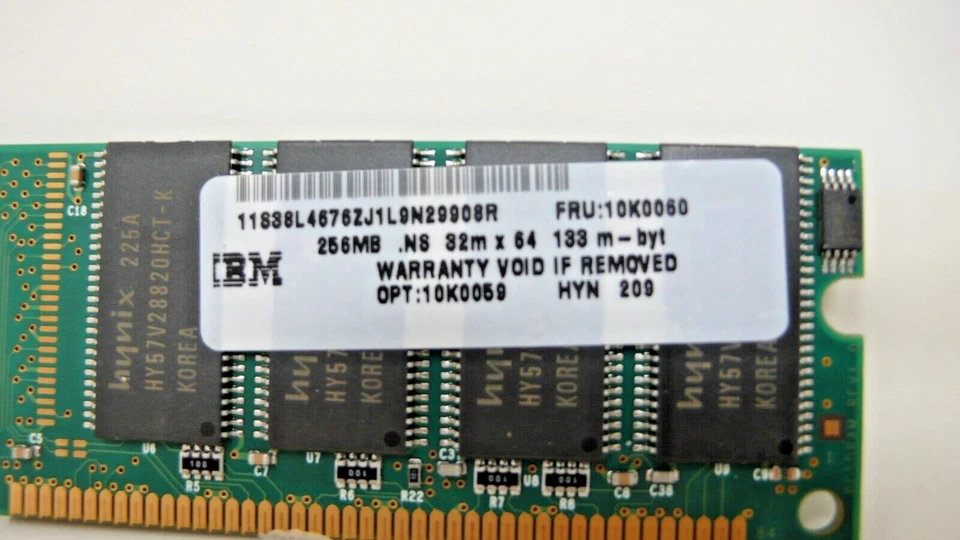 Hynix HYM71V32635HCT8P-KAA 256MB PC133 133MHz non-ECC Unbuffered CL3 168-Pin - Image 3 of 4