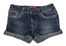 Vigoss Girls Denim Flap Pocket Dark Wash Cuffed Shorts Size 10 Regular
