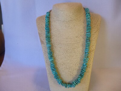 Exceptional Genuine Turquoise And Sterling Native American Southwestern Necklace