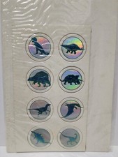 Lot Of 8 Vintage 90s Hologram Pogs Sheet Dinosaurs Trex Trike Stego Holographic