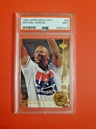 1994 UPPER DECK USA MICHAEL JORDAN #85 PSA 9 MINT CARD / USA ALL-TIME GREATS HOF