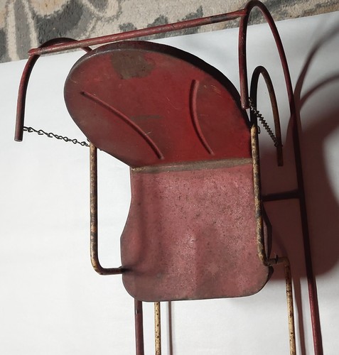 Vintage Amsco "Doll-E-Glide" red metal double/partner glide swing for dolls - Picture 9 of 14