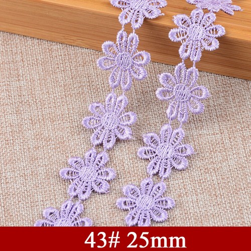 13/15/25mm Guipure Embroidered Daisy Flower Lace Trim Sewing and Embellishment - Picture 54 of 63
