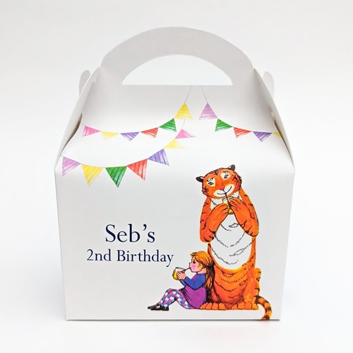 Tigre Vino al Té Personalizado Niños Cajas Favor |