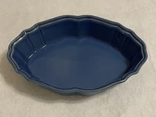 Stoneware by Grestel Blue Scalloped Oval Casserole Bakeware Made in Portugal