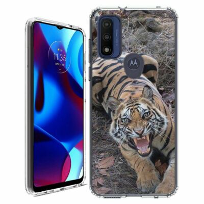 For Moto G 5G 2022 2023 TPU Phone Case+Glass Protector(Tiger Roar)