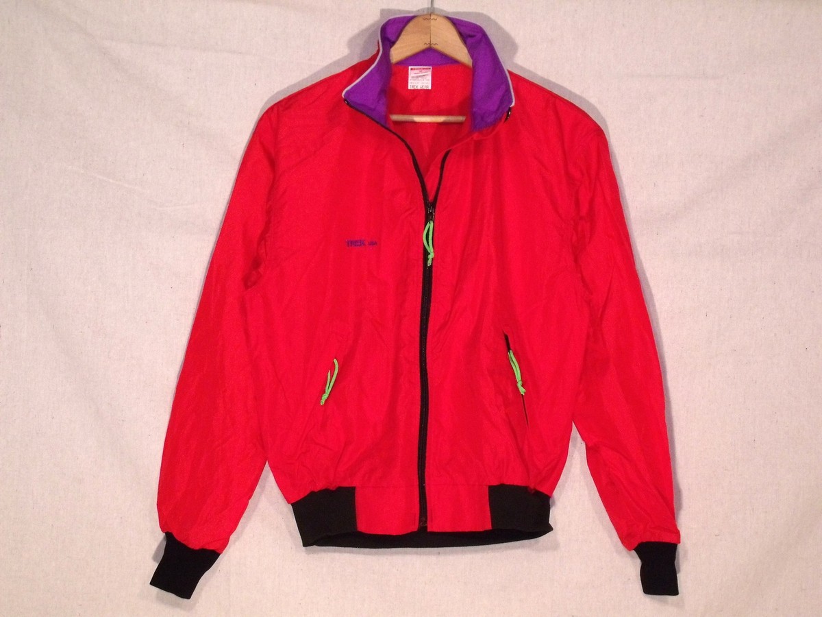 TREK USA Bicycle NWOT old stock red nylon jacket / unisex Med 
