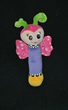 Peluche doudou papillon bâton OUATOO Baby Logitoys violet rose 19 cm TTBE