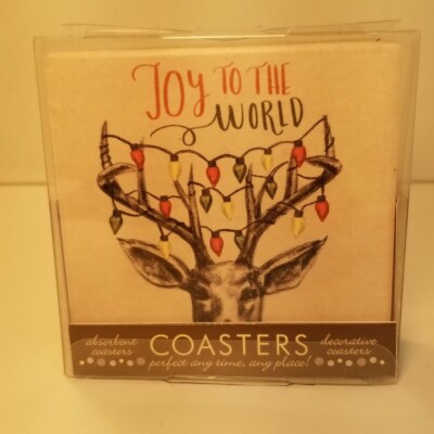 Christmas Coasters, Deer, Moose 4'' Square