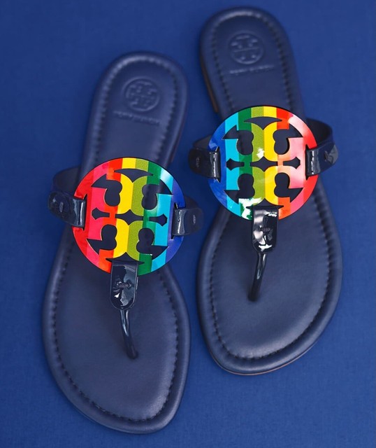 tory burch miller navy rainbow