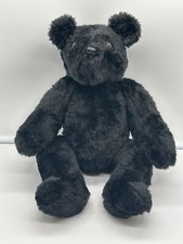Vintage Black Teddy Bear 19" Soft Furr Jointed Arms And Legs Black Eyes