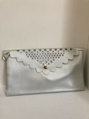 Saks Fifth Avenue  Clutch Bag Pouch Color :  Grey New