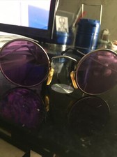 PURPLE LENSES - VINTAGE Hippy Sunglasses - Damaged