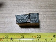 Vintage Letterpress Printing Block Mid West Aircraft Beech 2 Color Logo Eagle