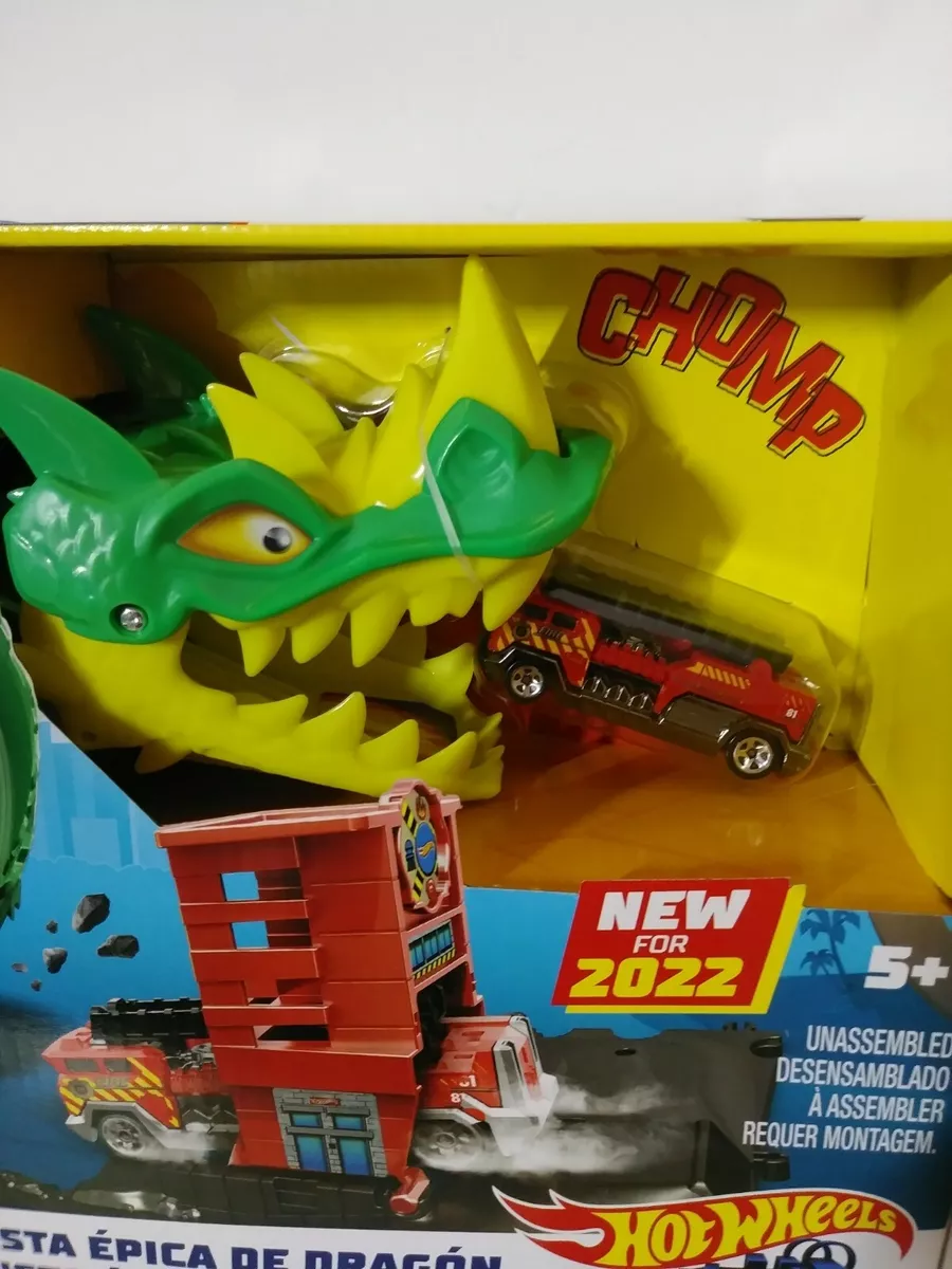 Pista hot wheels city track ataque de triceratops dinossauro