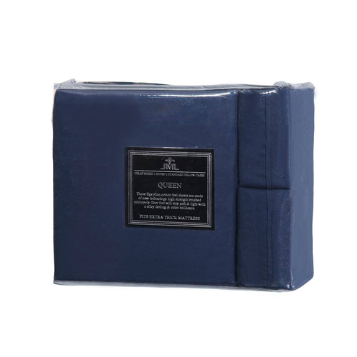 4 Piece Navy Microfiber King Bed Sheet Set - 第 3/4 張圖片